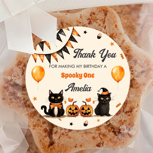 Black Cat Halloween Party Ronde Sticker