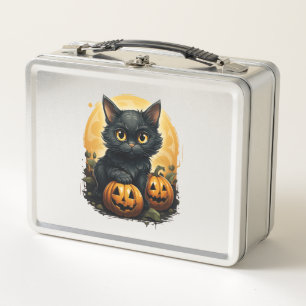 Black Cat Halloween Pompoen - Kat