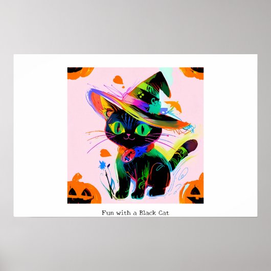 Black Cat Halloween Poster (Voorkant)