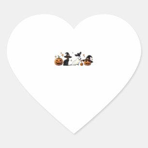 Black Cat Halloween Pumpkin Boo Ghost Witch Spooky Hart Sticker
