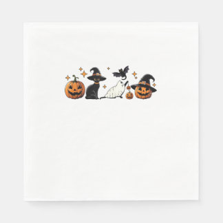 Black Cat Halloween Pumpkin Boo Ghost Witch Spooky Servet