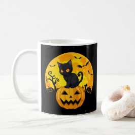 Black Cat Halloween Pumpkin Koffiemok