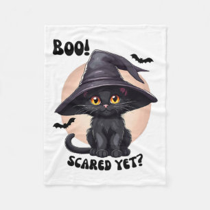 Black Cat Halloween Schattige Zwarte Kitten Boo Fleece Deken