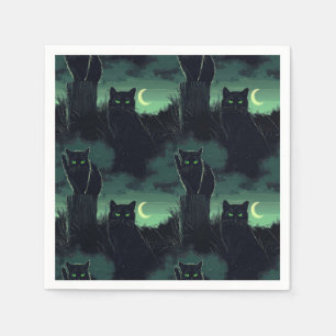 Black Cat Halloween Servet