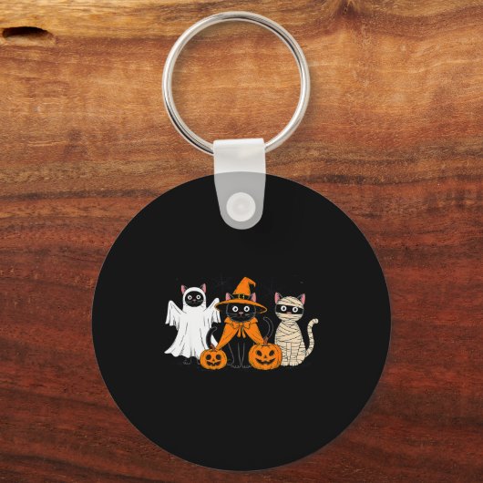 Black Cat Halloween Sleutelhanger (Voorkant)