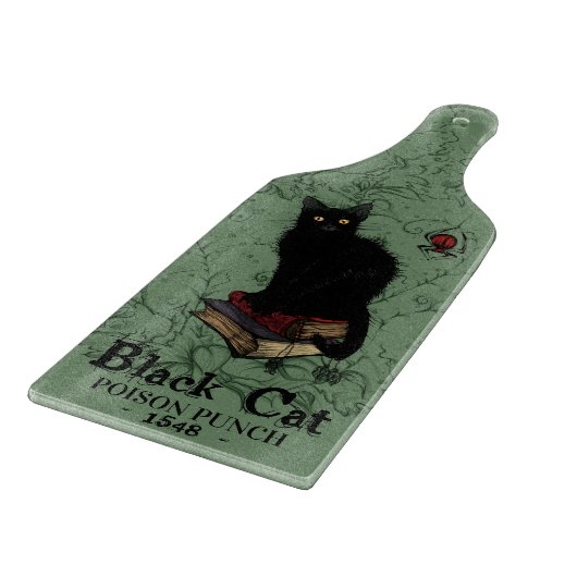 Black Cat Halloween Snijplank (Hoek)