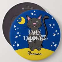 Black Cat Halloween Sterren Maan Schattige Kind