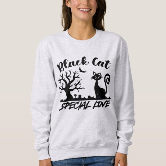 Black Cat Halloween Sweatshirt (Voorkant)