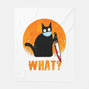 Black Cat Halloween Zwart Cat Halloween - Fleece Deken