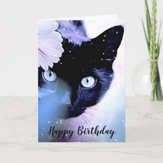 Black Cat Happy Birthday Wenskaart Kaart