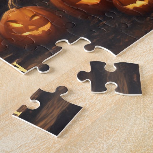 Black Cat Happy Halloween spookhuis puzzel Legpuzzel (Zijkant)