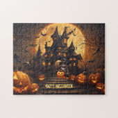 Black Cat Happy Halloween spookhuis puzzel Legpuzzel (Horizontaal)