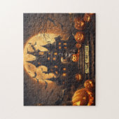 Black Cat Happy Halloween spookhuis puzzel Legpuzzel (Verticaal)