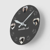 Black Cat Heart Photo Collage Wall klok (Hoek)