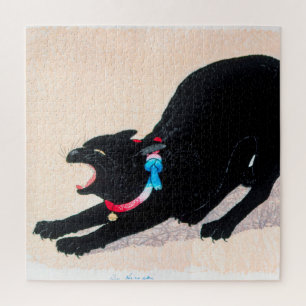 Black Cat Hissing Fine Art van Hiroaki Takahashi Legpuzzel