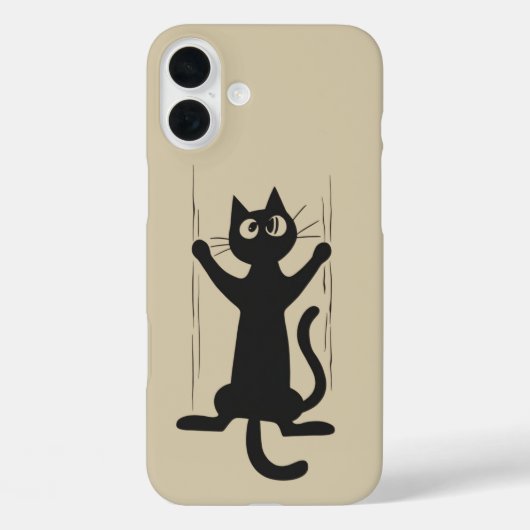 Black Cat Holding aan Case-Mate iPhone Case (Achterkant)