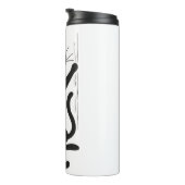 Black Cat Holding aan Thermosbeker (Geroteerd rechts)