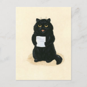 Black Cat Home Sweet Home Rescue Shelter Cute Briefkaart