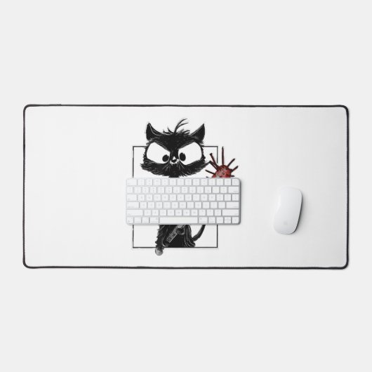 Black Cat Honkbal Horror Halloween Bureaumat (Keyboard & Muis)