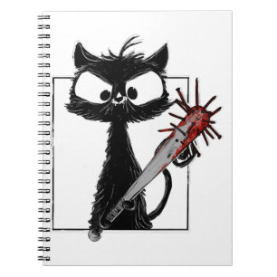 Black Cat Honkbal Horror Halloween Notitieboek