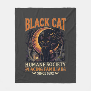 Black Cat Humane Society Halloween Halve Maan L Fleece Deken