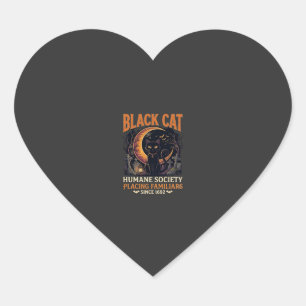 Black Cat Humane Society Halloween Halve Maan L Hart Sticker