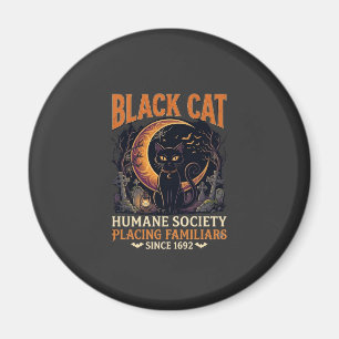 Black Cat Humane Society Halloween Halve Maan L Magneet