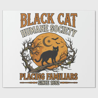 Black Cat Humane Society Halloween Volle Maan Vlee Cadeaupapier