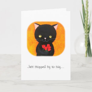 Black Cat I Love You Card Valentijnsdag Card Feestdagen Kaart