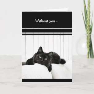 Black Cat I Miss You card Kaart