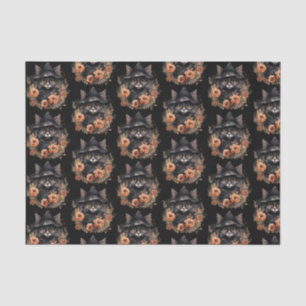 Black Cat in een Black Witch's Pet Halloween Patte Tissuepapier