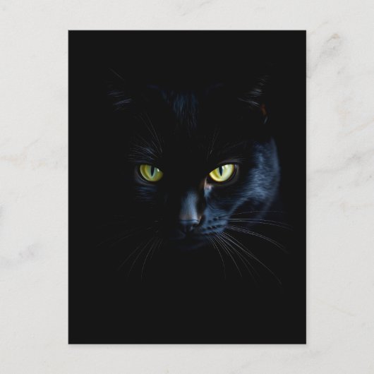 Black Cat in the black Night Briefkaart (Voorkant)