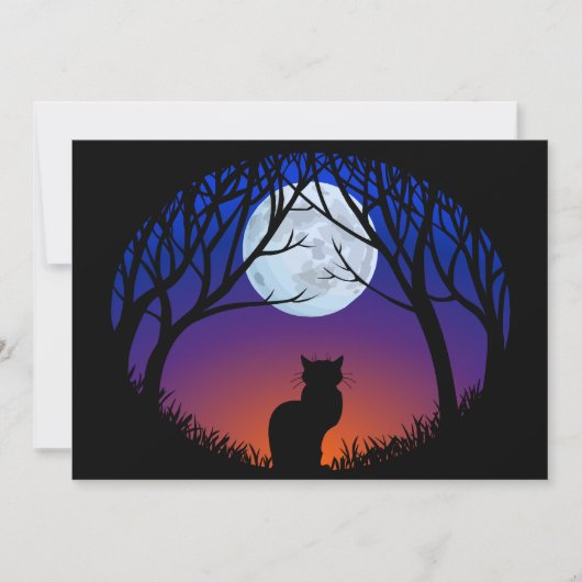 Black Cat Invitations Persoonlijke Halloween Kaart (Voorkant)