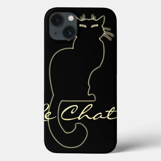 Black Cat iPad-draagtas met wieltjes in Le Chat iP Case-Mate iPhone Case (Achterkant)