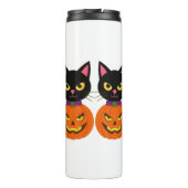 Black Cat & Jack-O'-Lantern Halloween Spooky Thermosbeker (Achterkant)