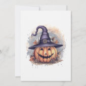 Black Cat Jack-O-Lanterns Halloween Party Kaart (Achterkant)