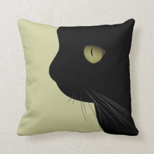 Black Cat Kat Pillow Kussen