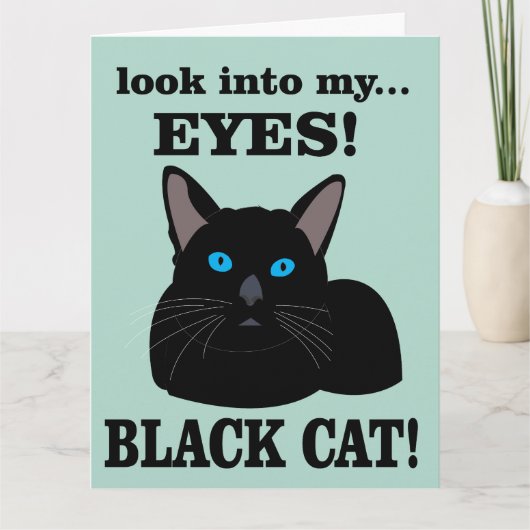 Black Cat Kat Verjaardag Black Cat Kaart (Voorkant)