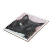 Black Cat keramische Tegel Tegeltje (Zijkant)