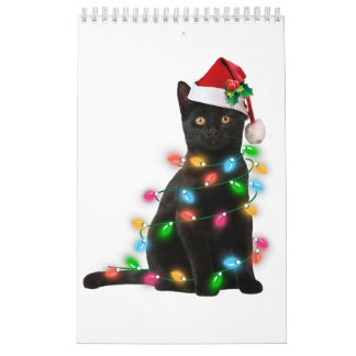 Black Cat kerst lichthemd grappig kattenliefhebber Kalender