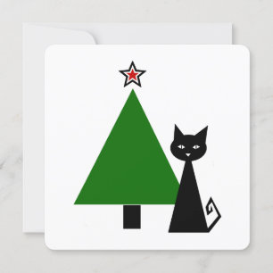 +{ black cat & kerstboom}+ kaart
