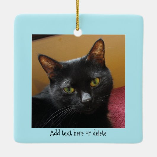 Black Cat kerstcadeaus Keramisch Ornament (Achterkant)