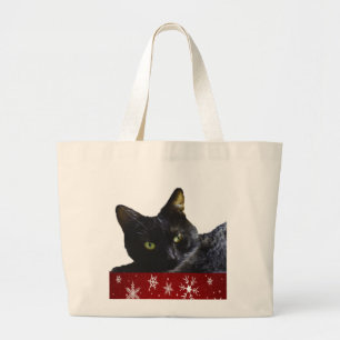 Black Cat Kerstmis Jumbo Canvas tas