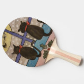 Black Cat Kerstmis Ping Pong Paddle Tafeltennisbatje (Zijkant)
