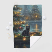 Black Cat kerstvakantie Golfhanddoek (Insitu)