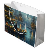 Black Cat kerstvakantie Groot Cadeauzakje (Achterkant Gekanteld)