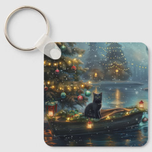 Black Cat kerstvakantie Sleutelhanger