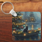 Black Cat kerstvakantie Sleutelhanger (Voorkant)