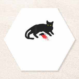 Black Cat Killer Instincts Dead Mouse Punk Gothic Kartonnen Onderzetters