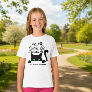 Black Cat Kitten Gepersonaliseerd Leeftijd Verjaar T-shirt